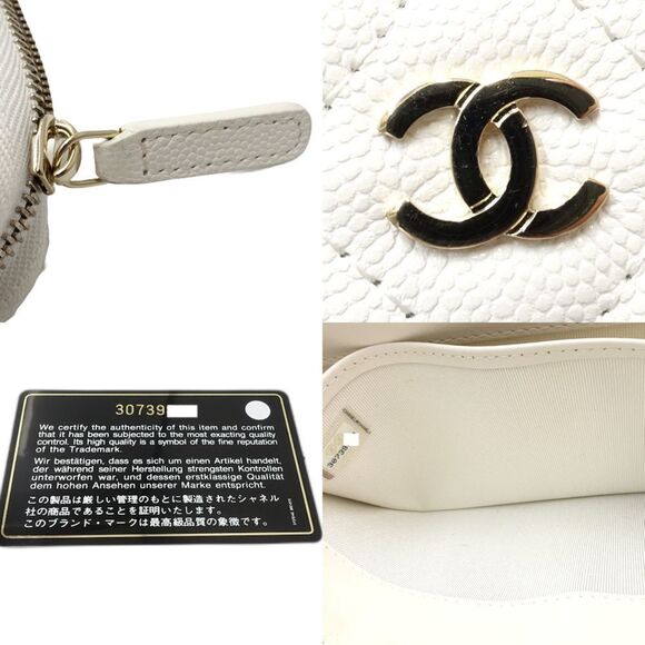 CHANEL White Caviar Leather Wallet - Picture 9 of 10